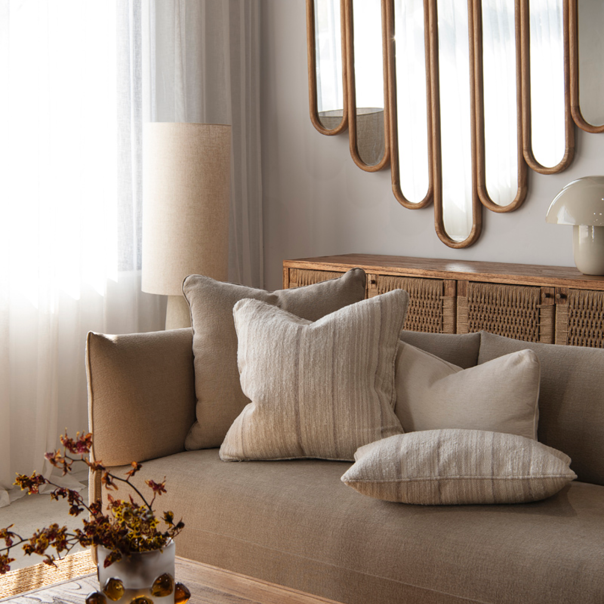 Empire Boucle Cushion - Camel