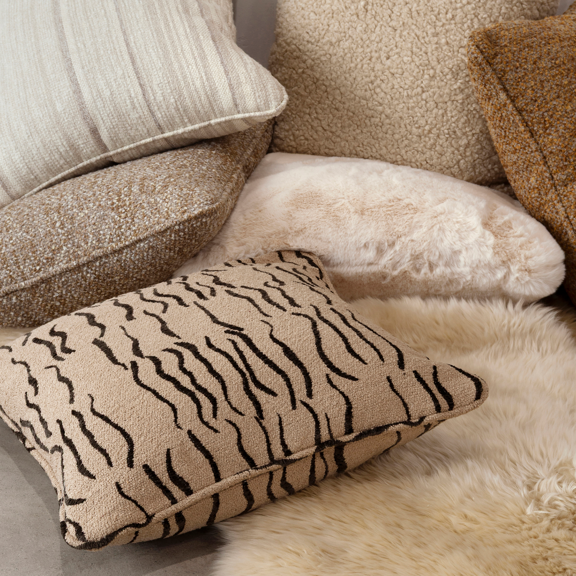 Empire Boucle Cushion - Ivory