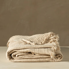 Cotton Bed Cover - Clay