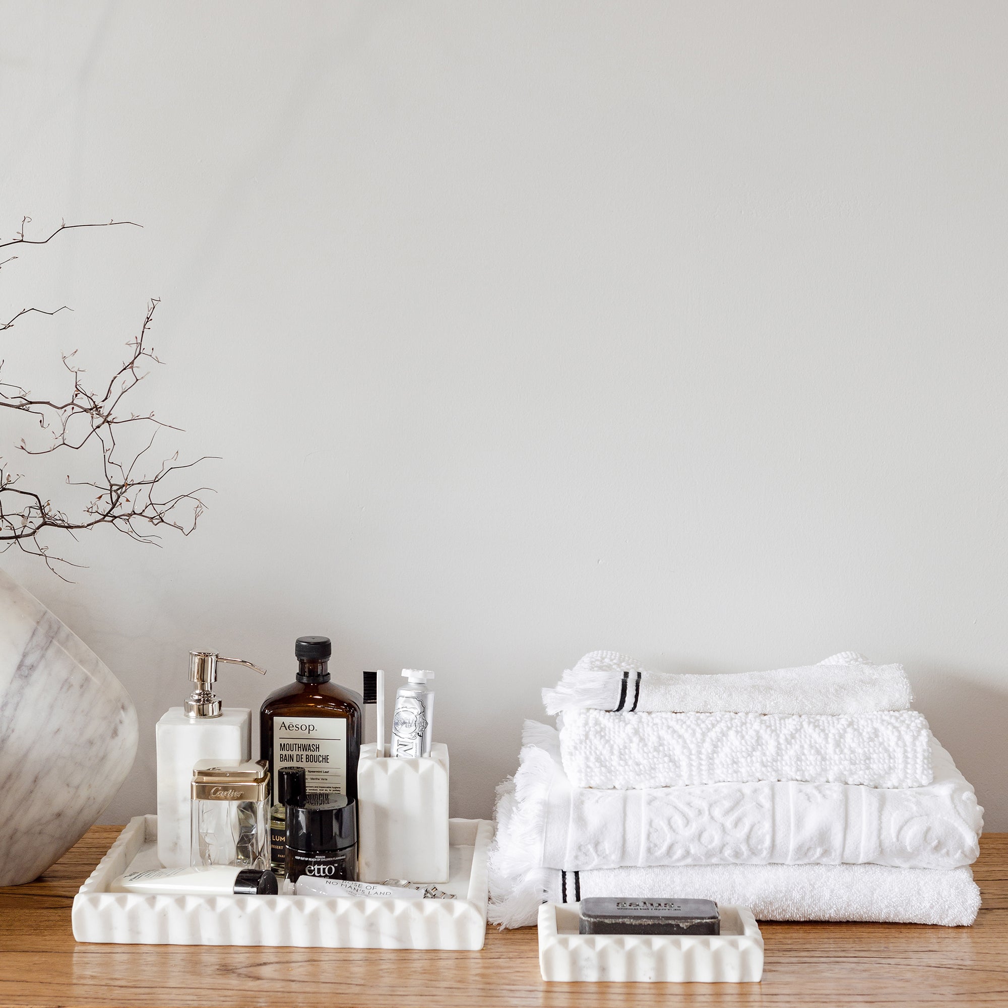 Silas Marble Soap Dispenser - White
