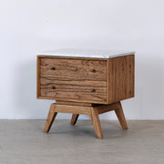 Sari Bedside - Antique Mindi/White Marble
