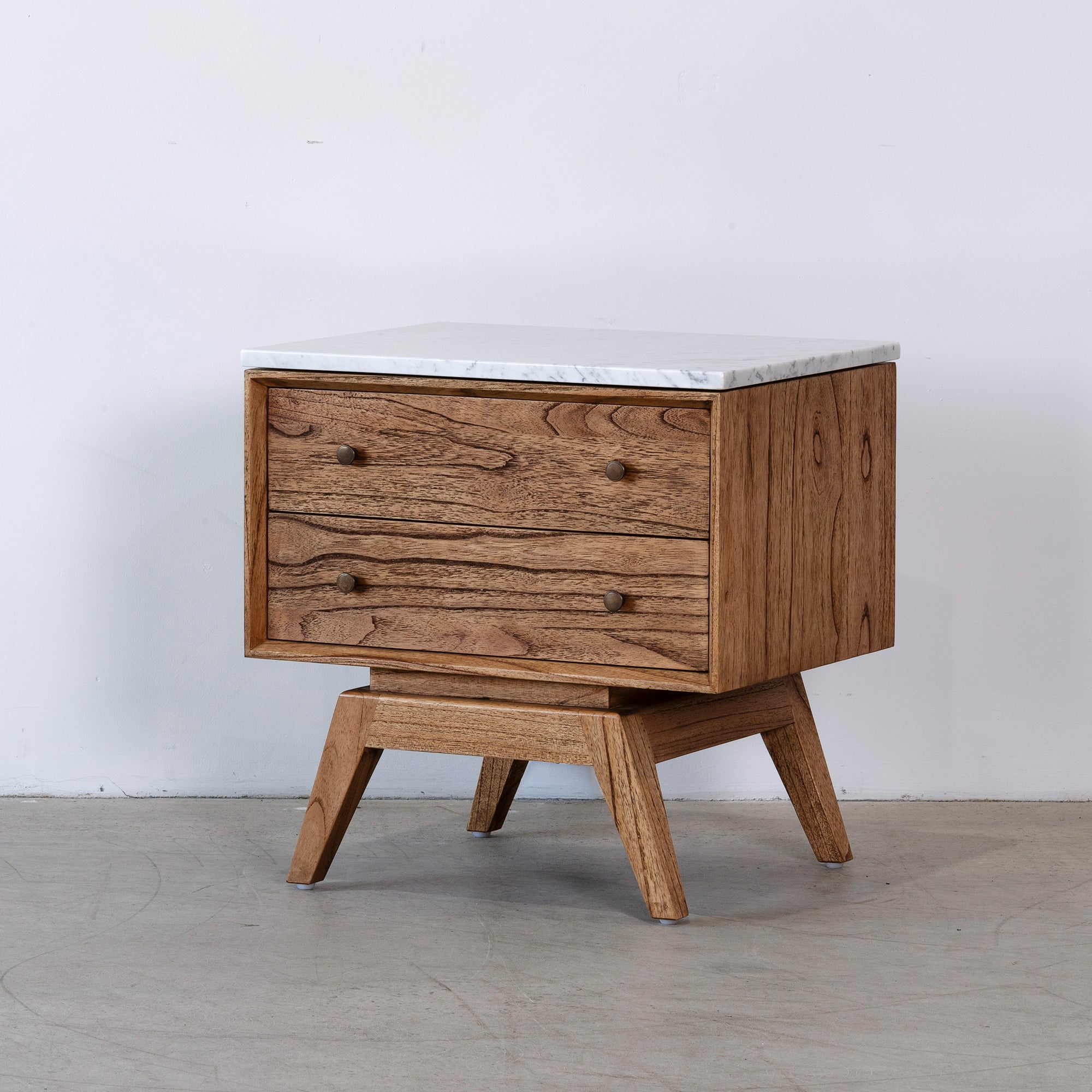 Sari Bedside - Antique Mindi/White Marble