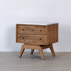 Sari Bedside - Antique Mindi/White Marble