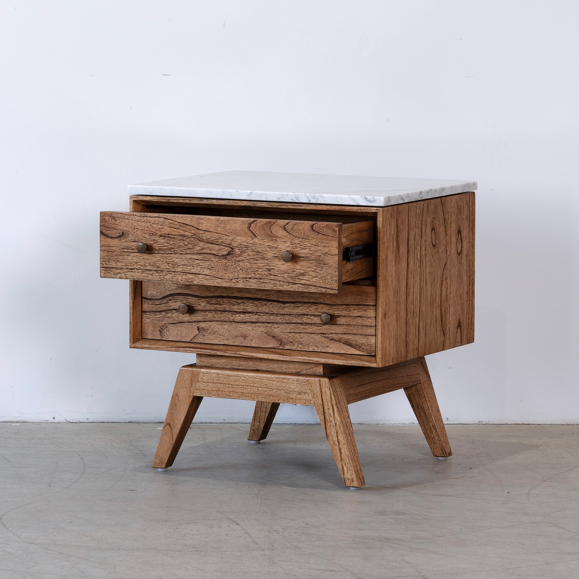 Sari Bedside - Antique Mindi/White Marble