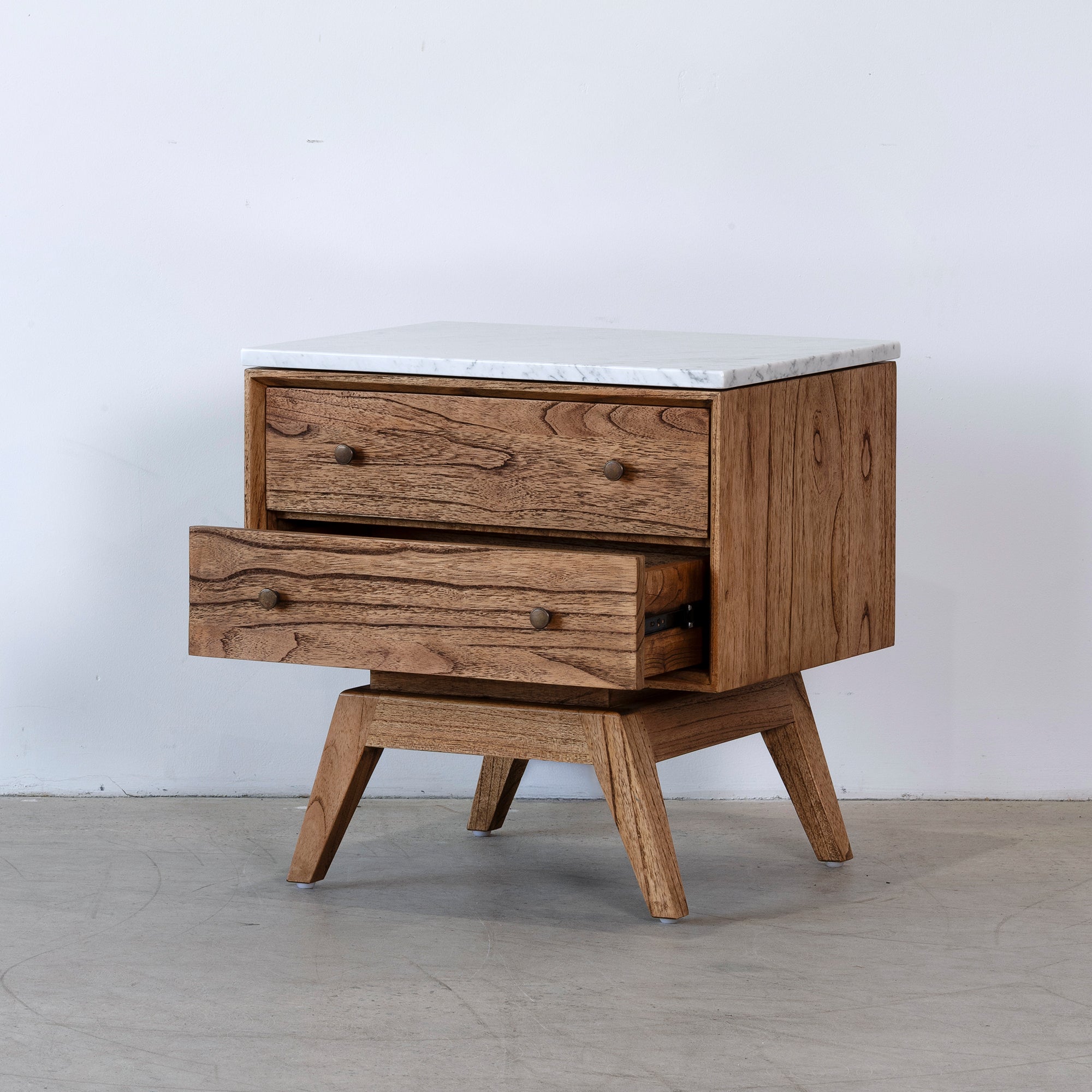 Sari Bedside - Antique Mindi/White Marble