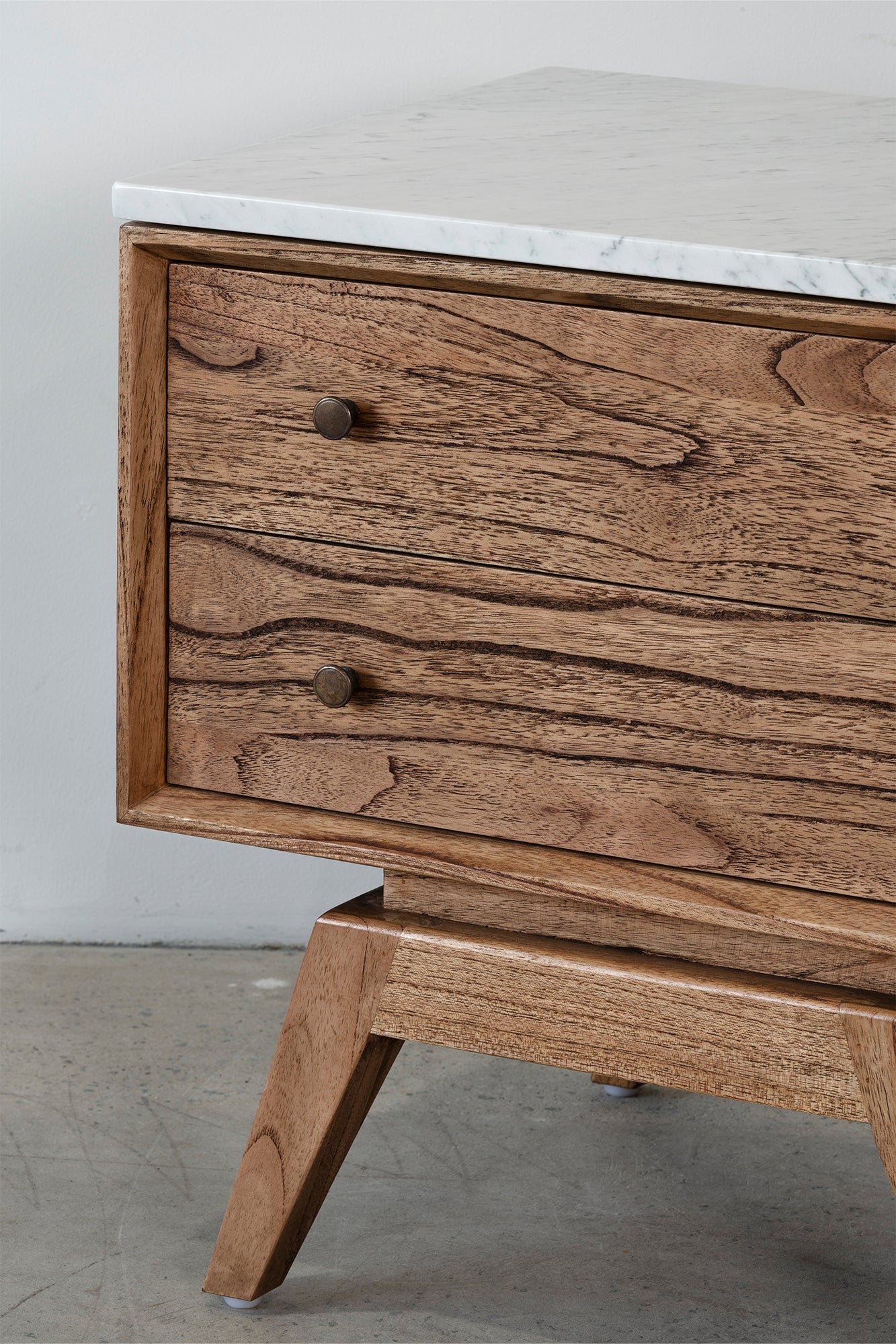 Sari Bedside - Antique Mindi/White Marble