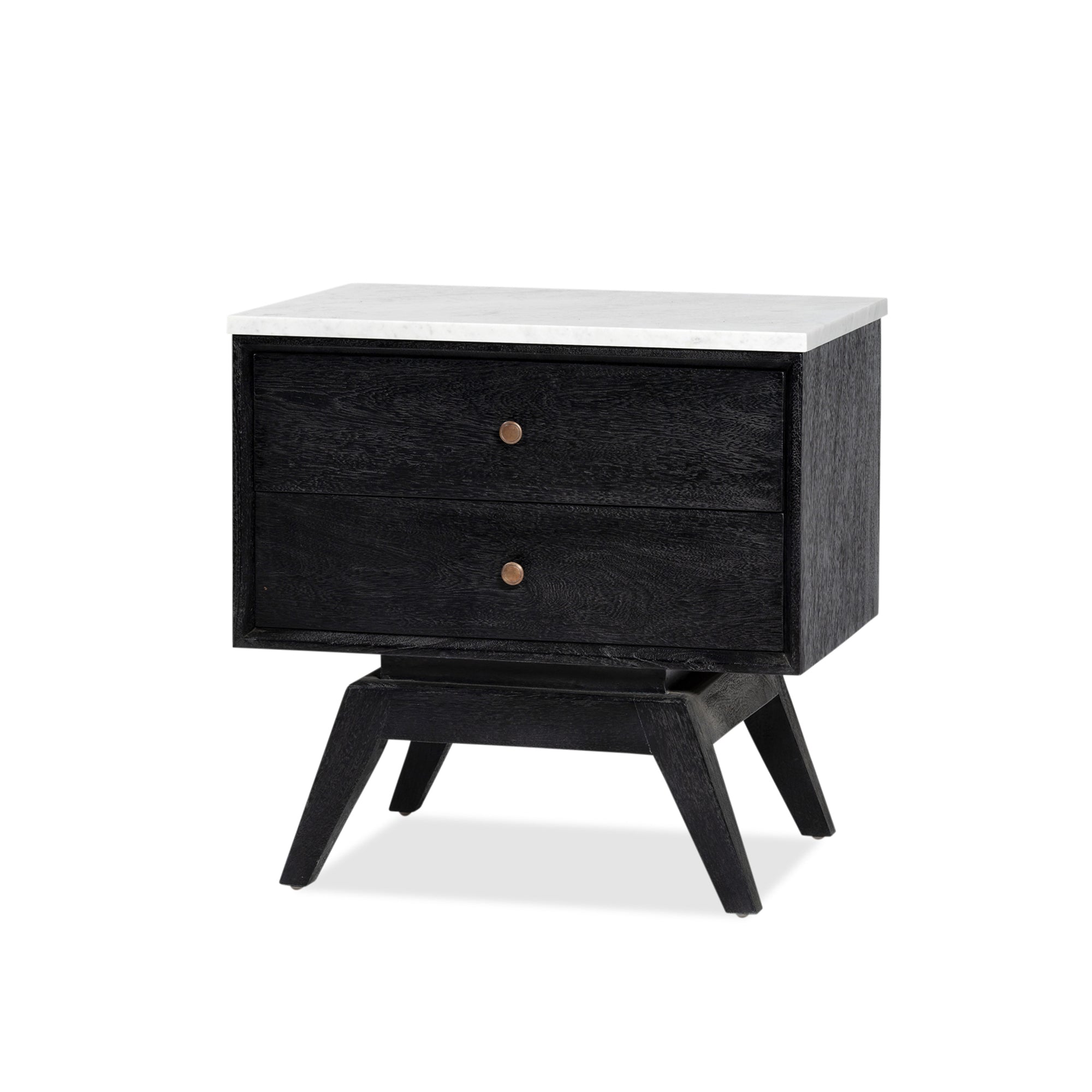 Sari Bedside - Black/White Marble