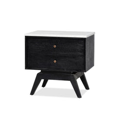 Sari Bedside - Black/White Marble