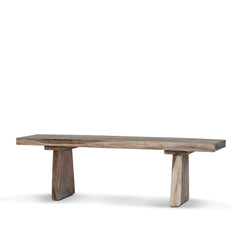 Organic Meh Block Bench - White Wash
