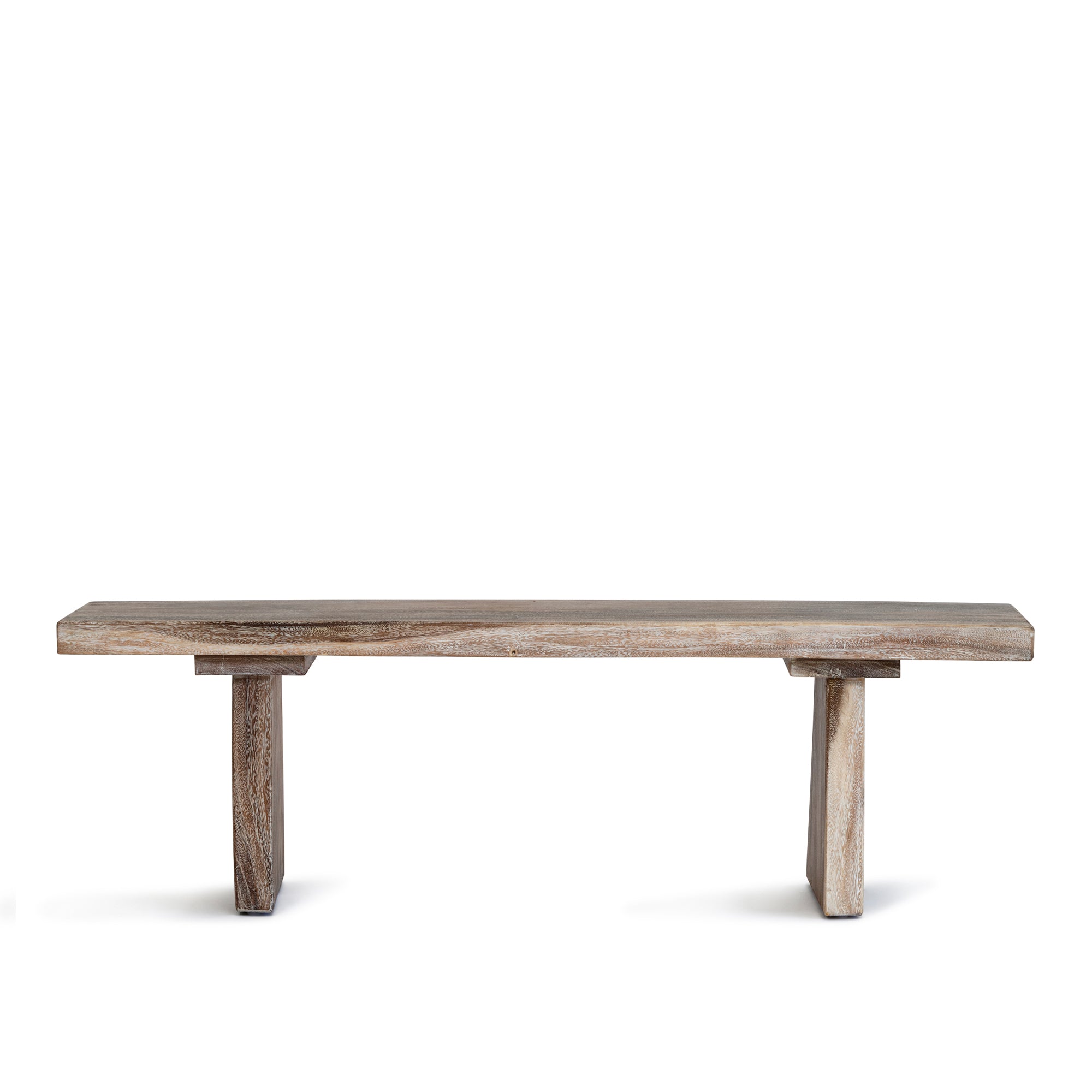 Organic Meh Block Bench - White Wash