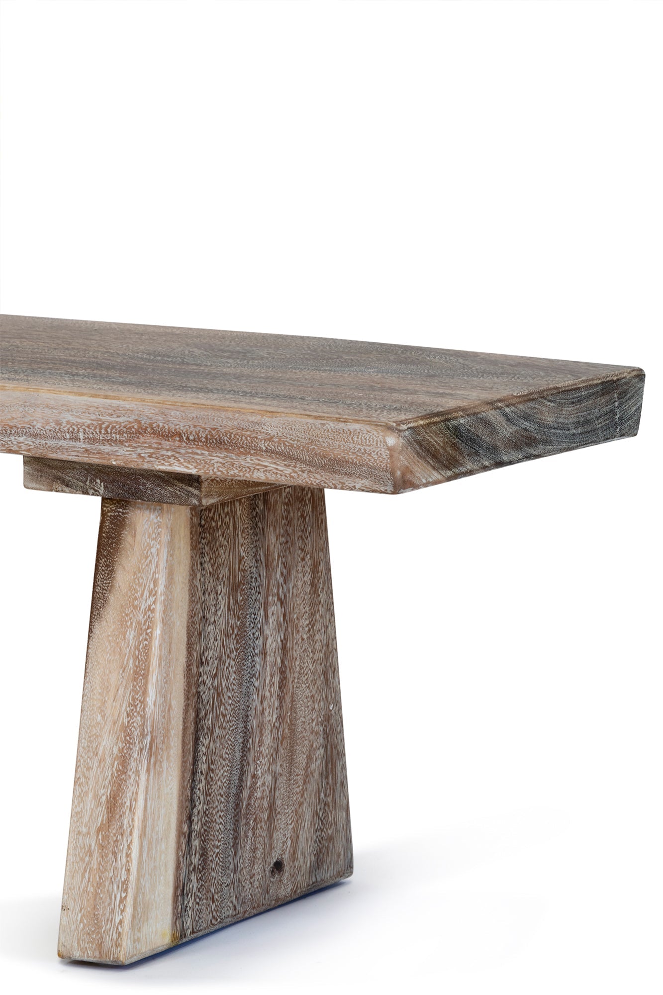 Organic Meh Block Bench - White Wash