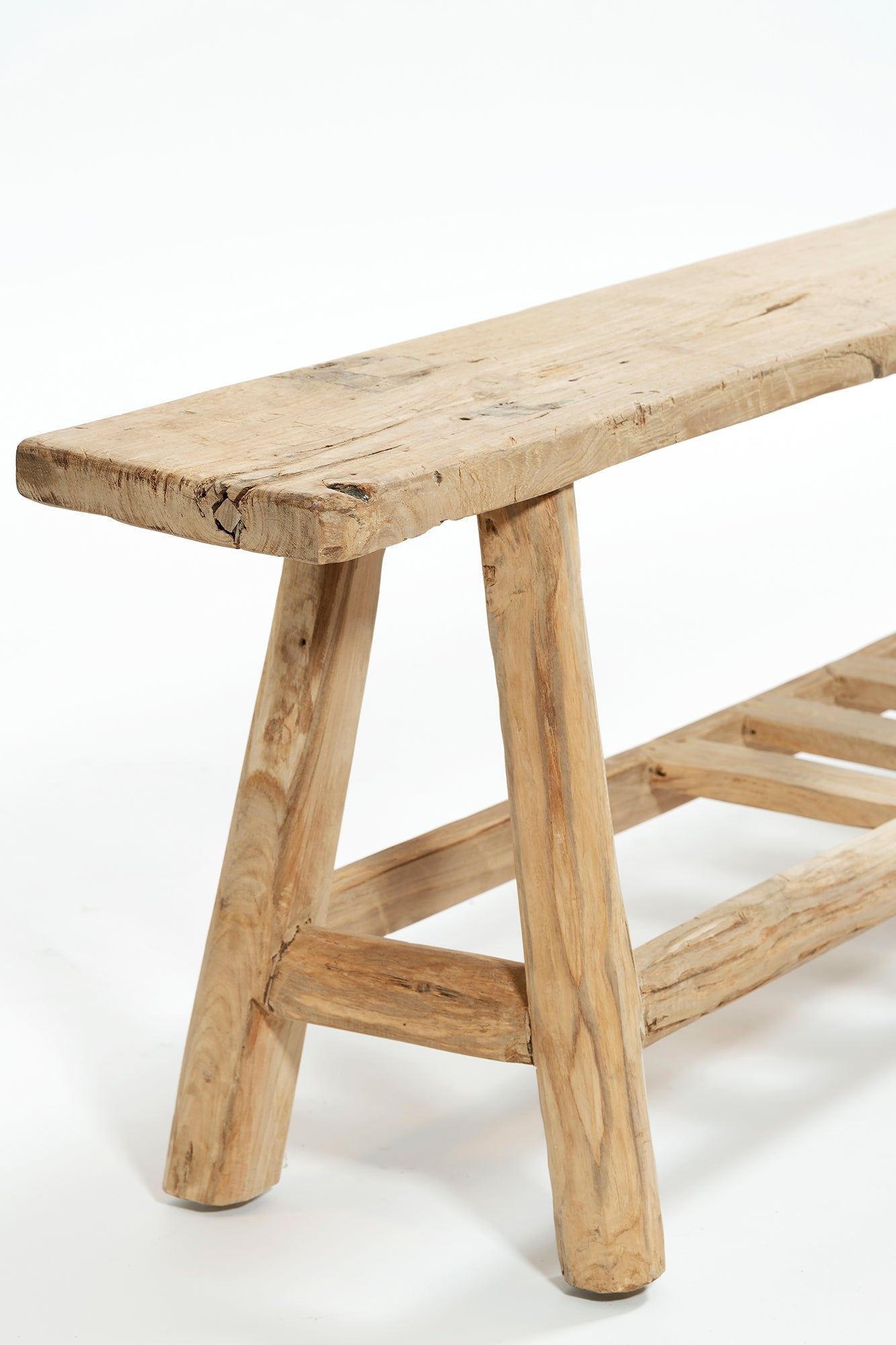 Organic Teak Bench - with Slatted Shelf
