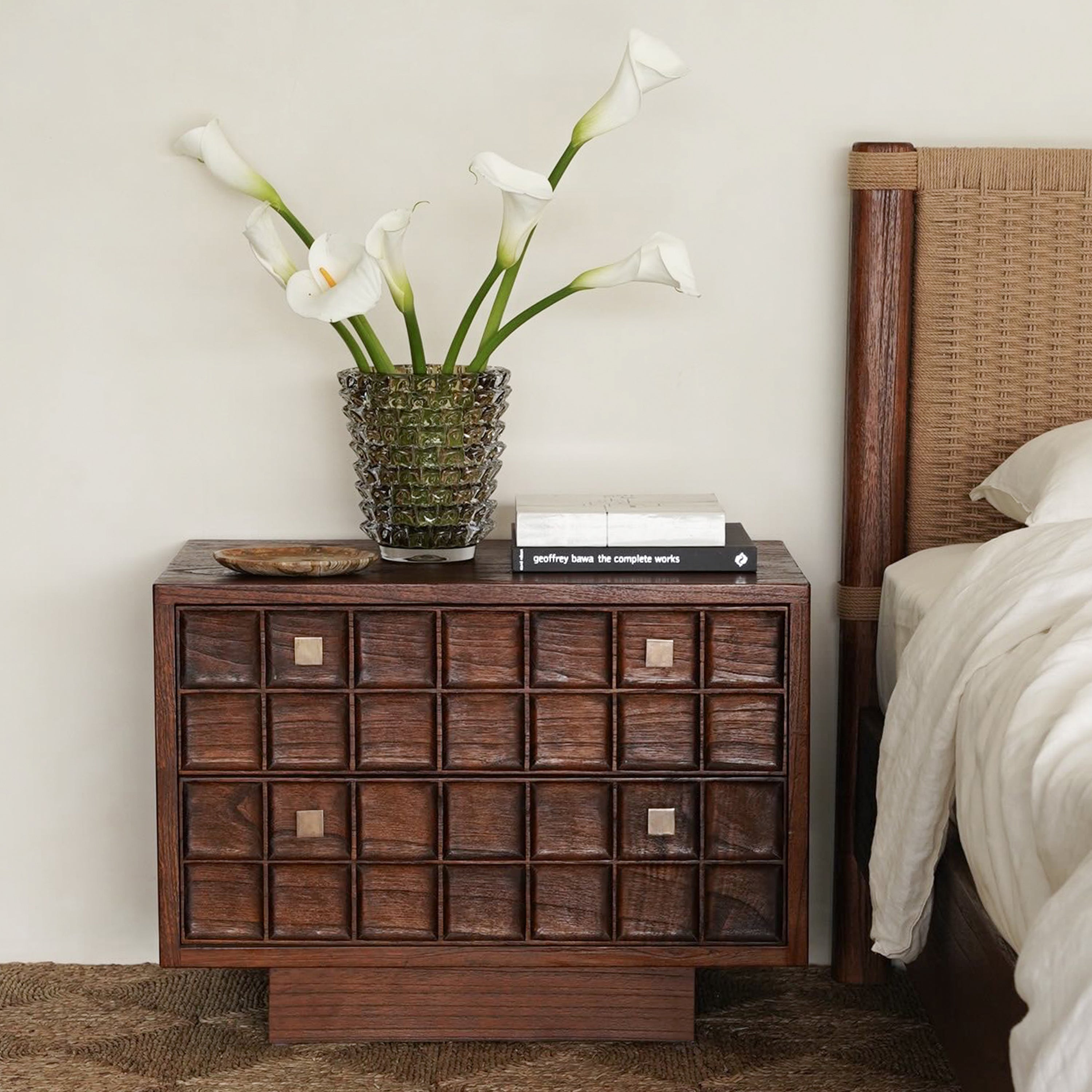 Bruno Bedside - Rustic Walnut