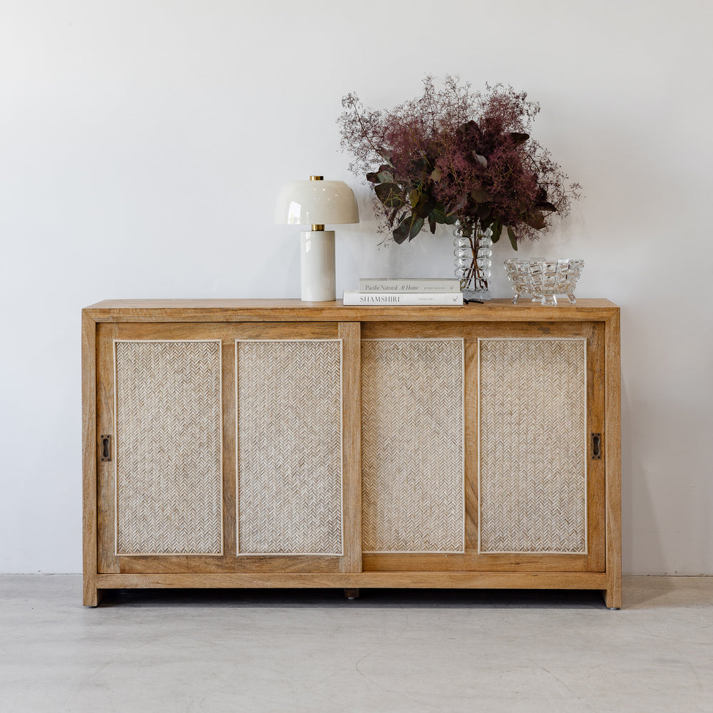 Bianca 2 Door Buffet - Rustic Matte/Weave