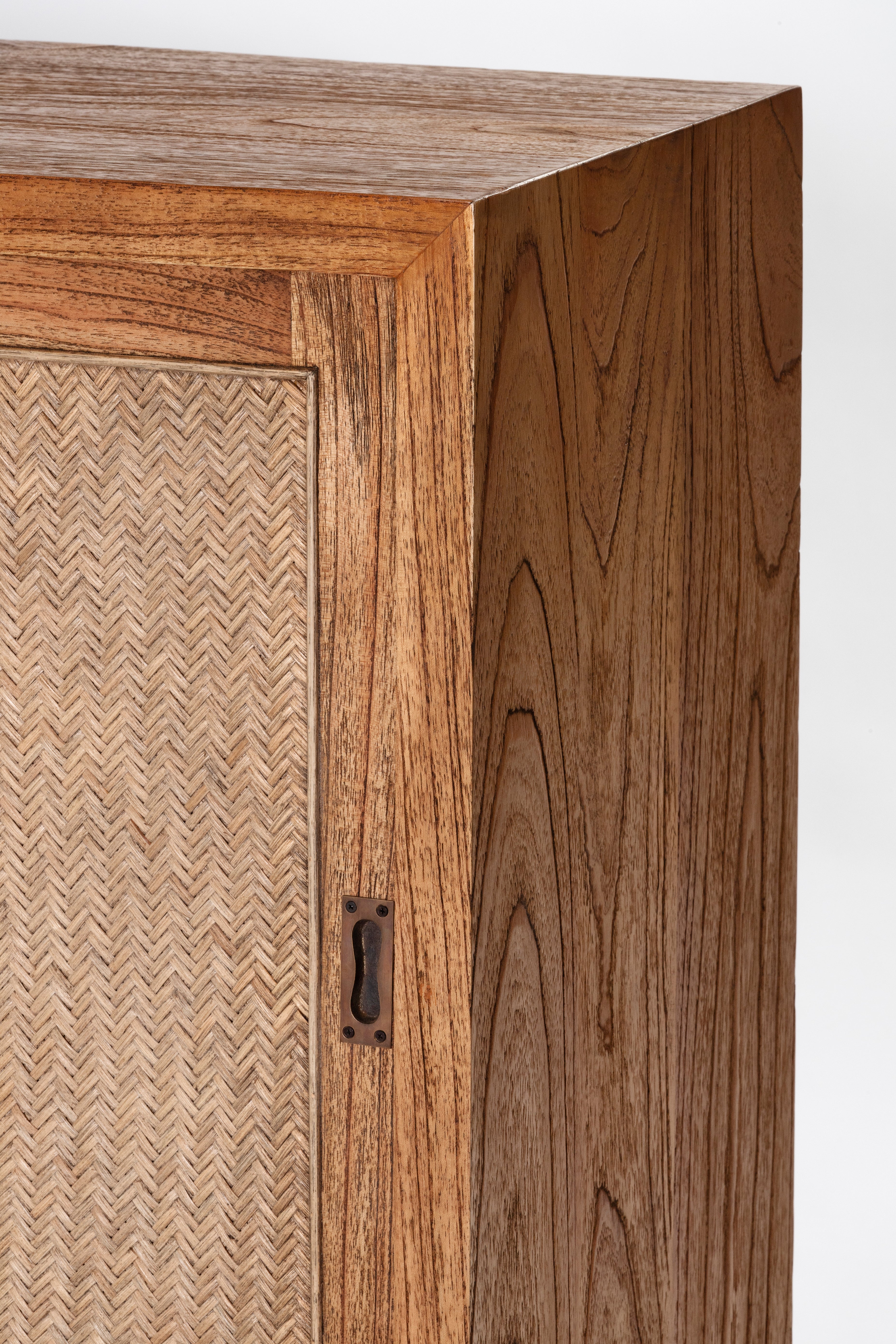 Bianca 3 Door Buffet - Antique Mindi/Weave