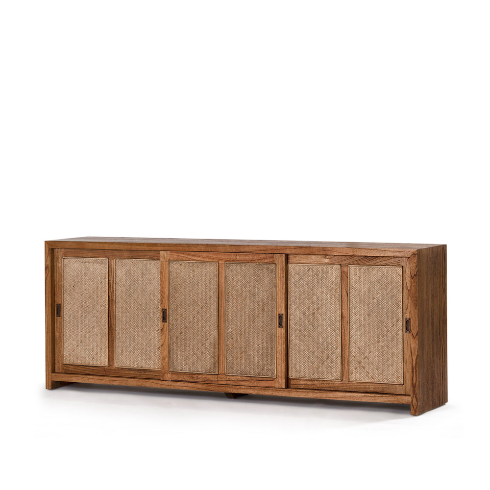 Bianca 3 Door Buffet - Antique Mindi/Weave