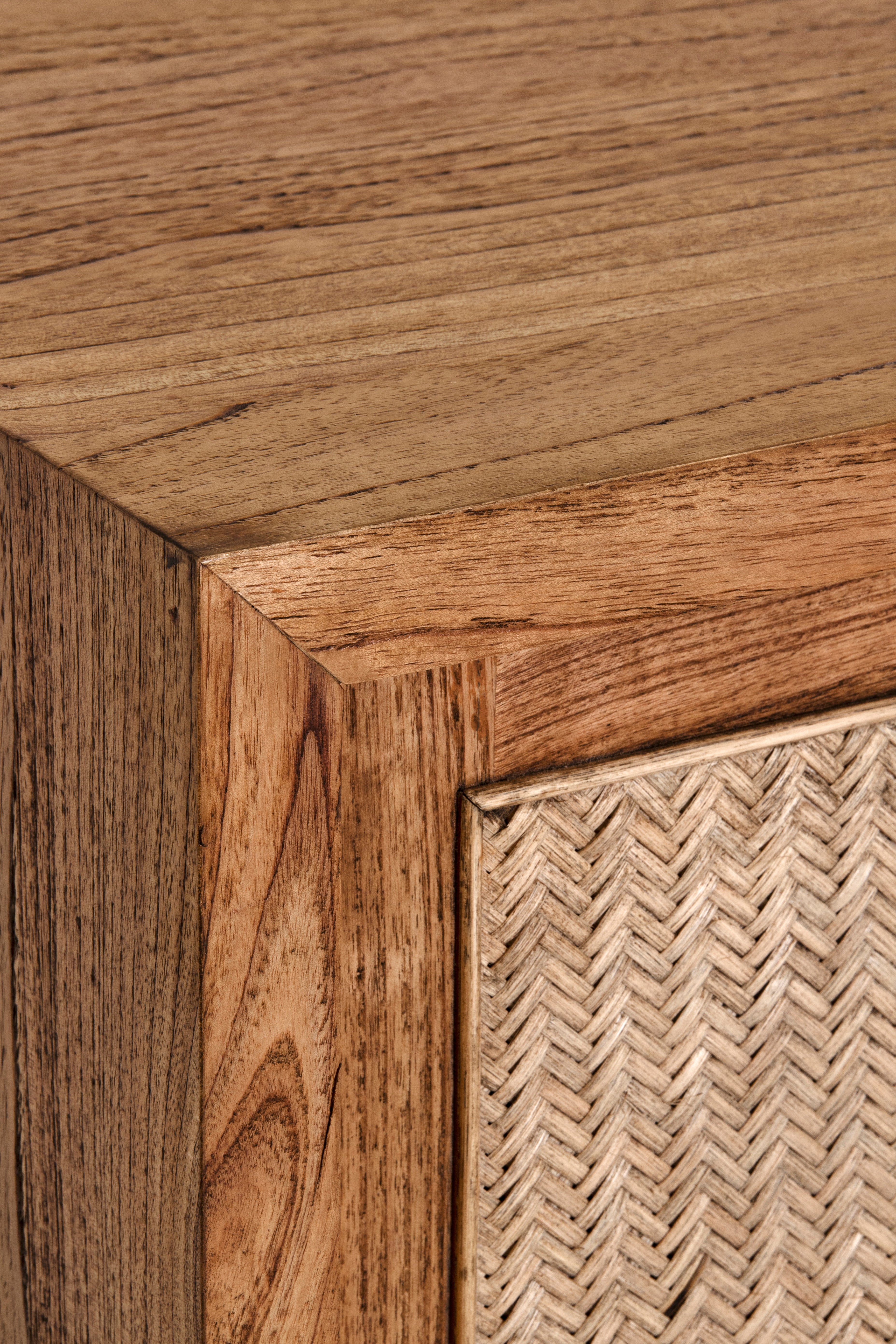 Bianca 3 Door Buffet - Antique Mindi/Weave