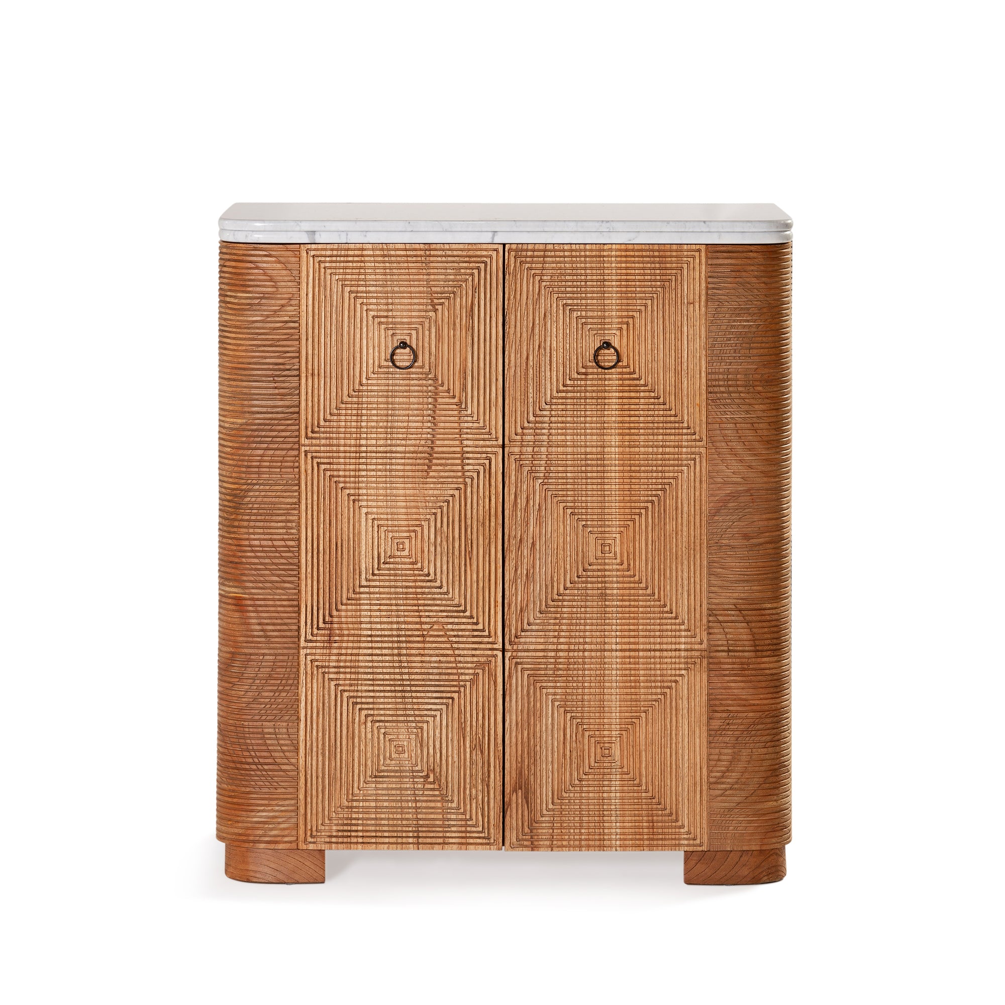 Martini Bar Cabinet - Antique Mindi/White Marble