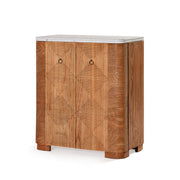 Martini Bar Cabinet - Antique Mindi/White Marble