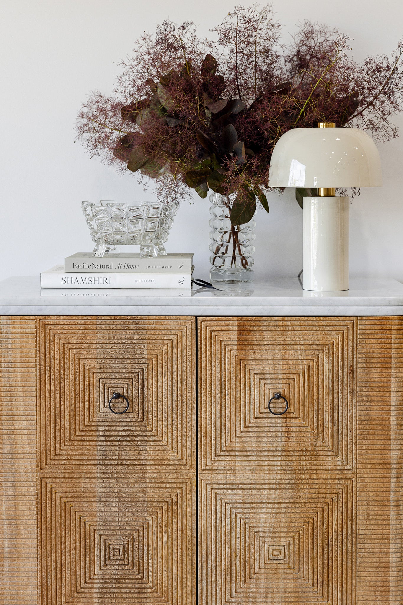 Martini Bar Cabinet - Rustic Matte/White Marble