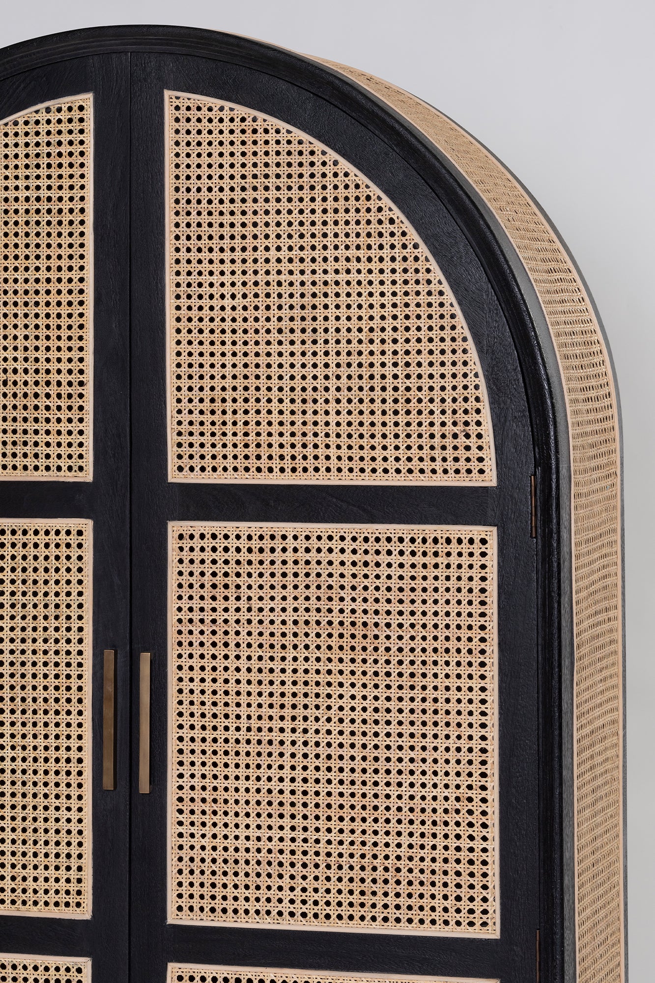 Sergio Large Cabinet - Black/Natural Rattan