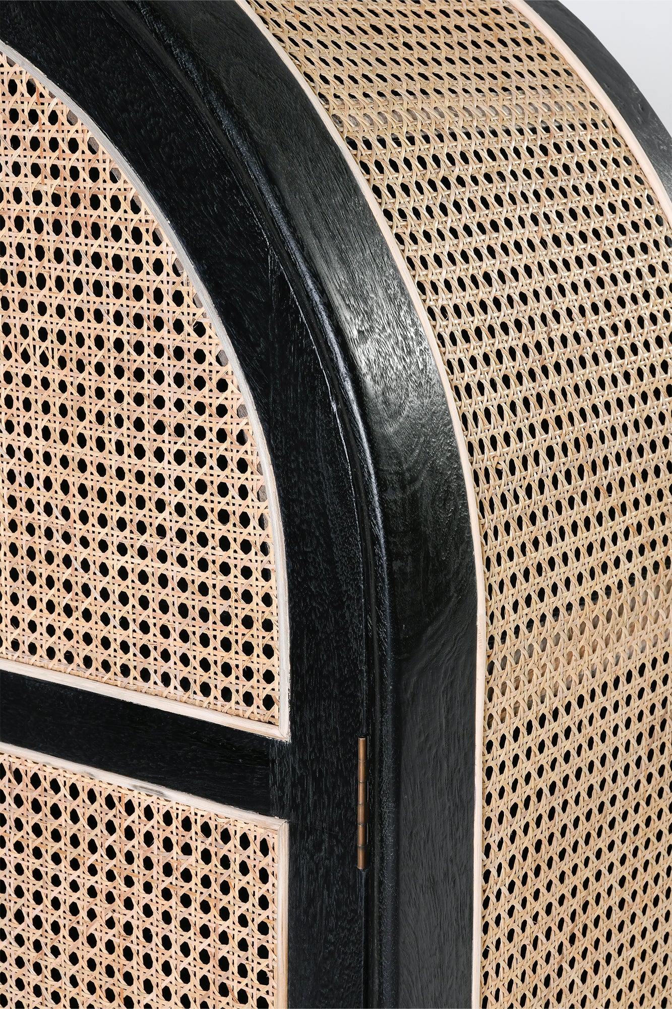 Sergio Large Cabinet - Black/Natural Rattan