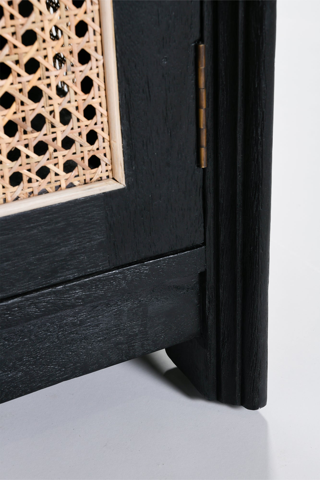 Sergio Large Cabinet - Black/Natural Rattan