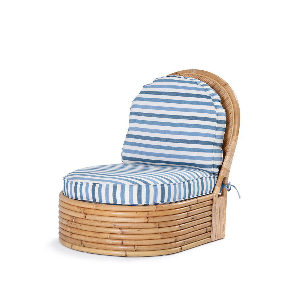 Anna Rattan Chair - Blue Stripe