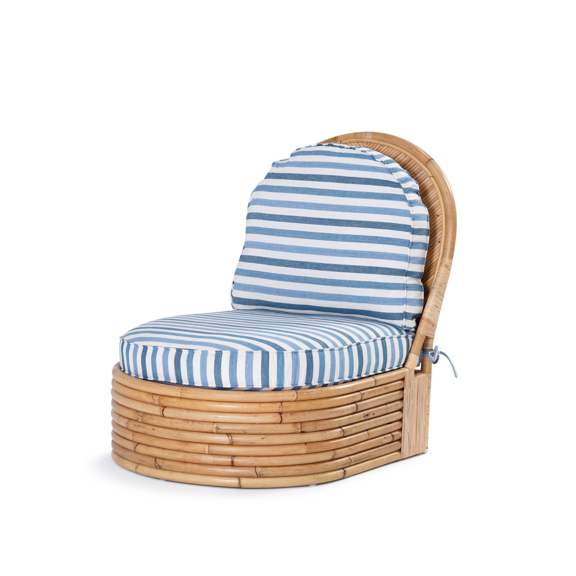 Anna Rattan Chair - Blue Stripe