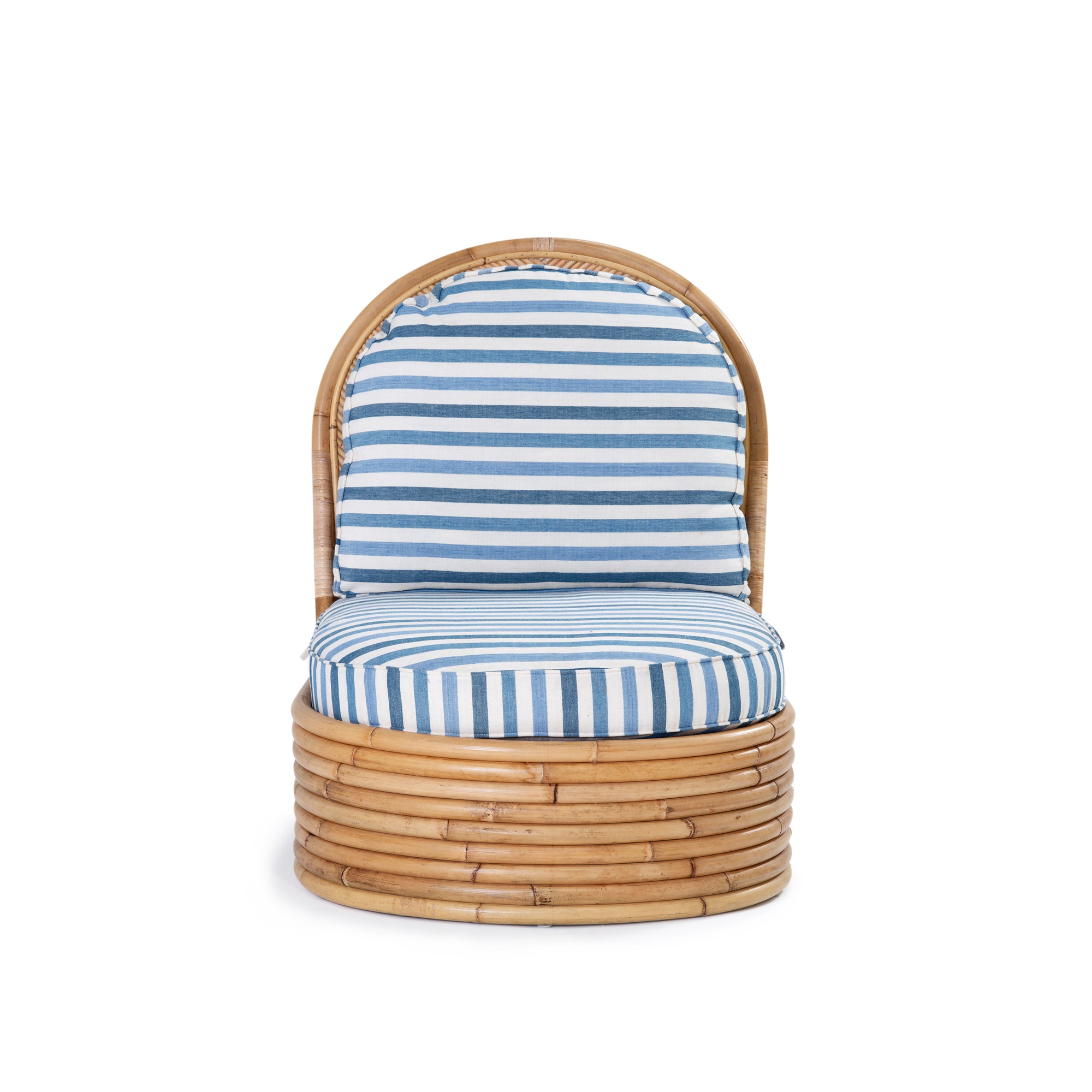 Anna Rattan Chair - Blue Stripe