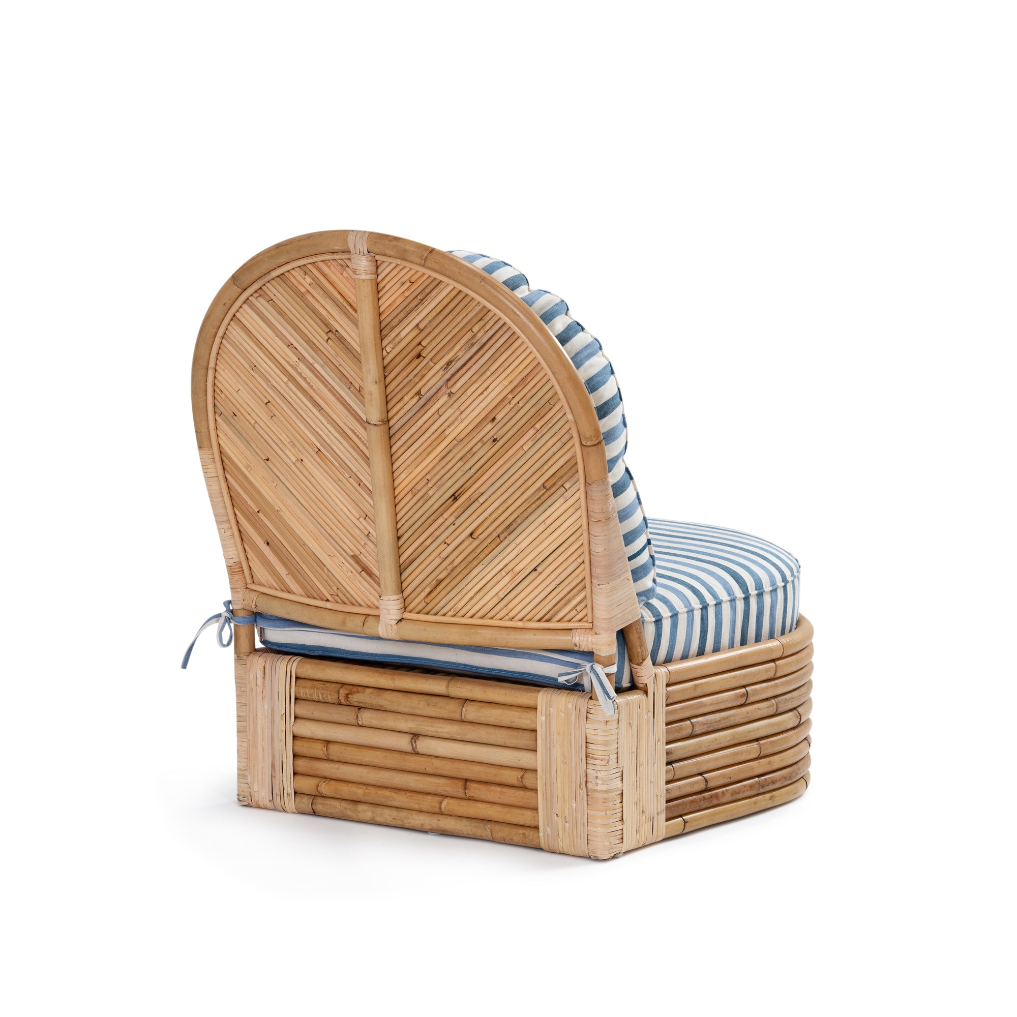 Anna Rattan Chair - Blue Stripe