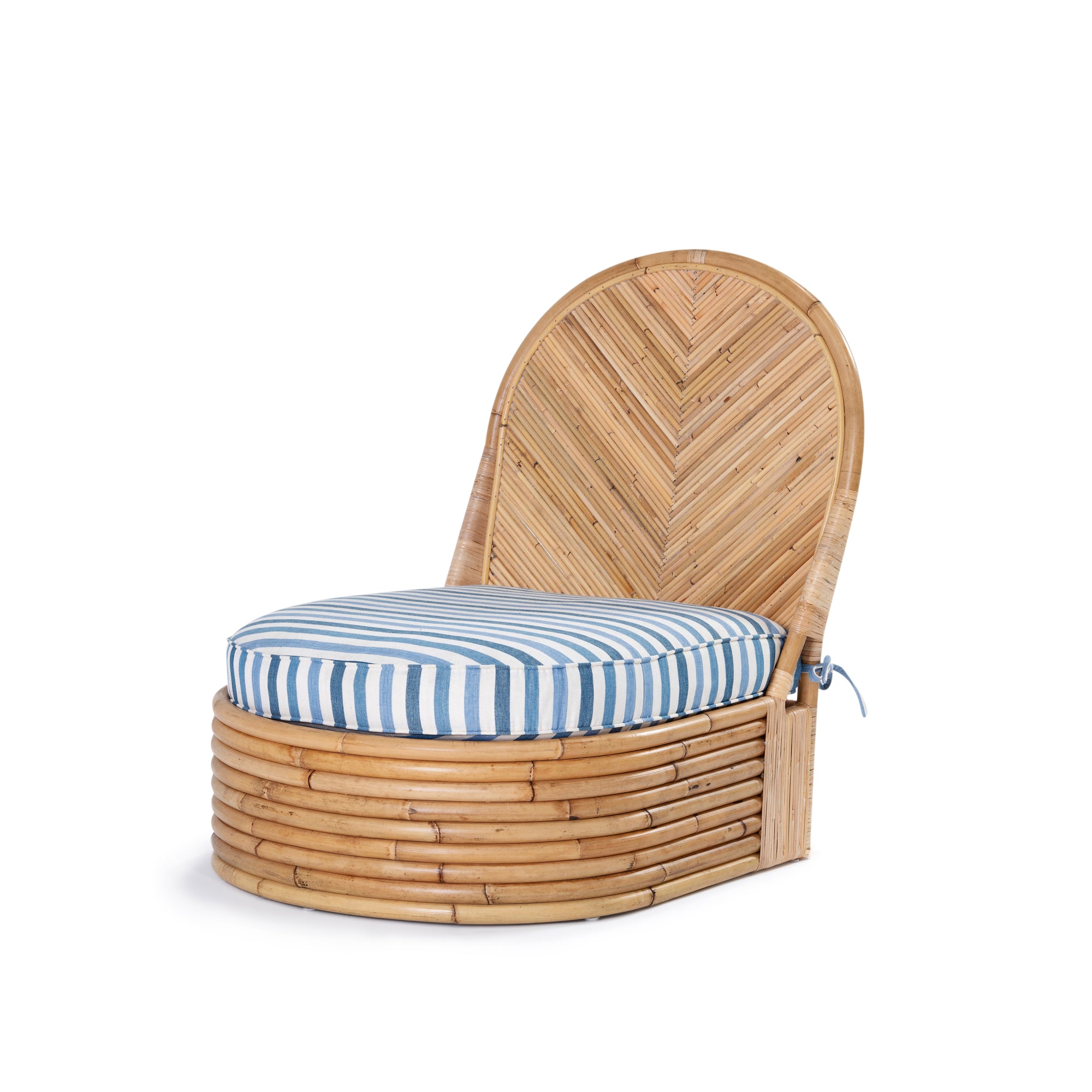 Anna Rattan Chair - Blue Stripe