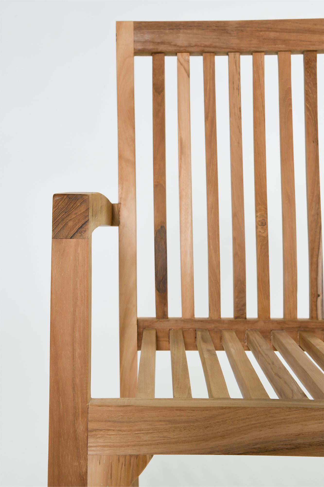 Teak Stacking Arm Chair - Raw