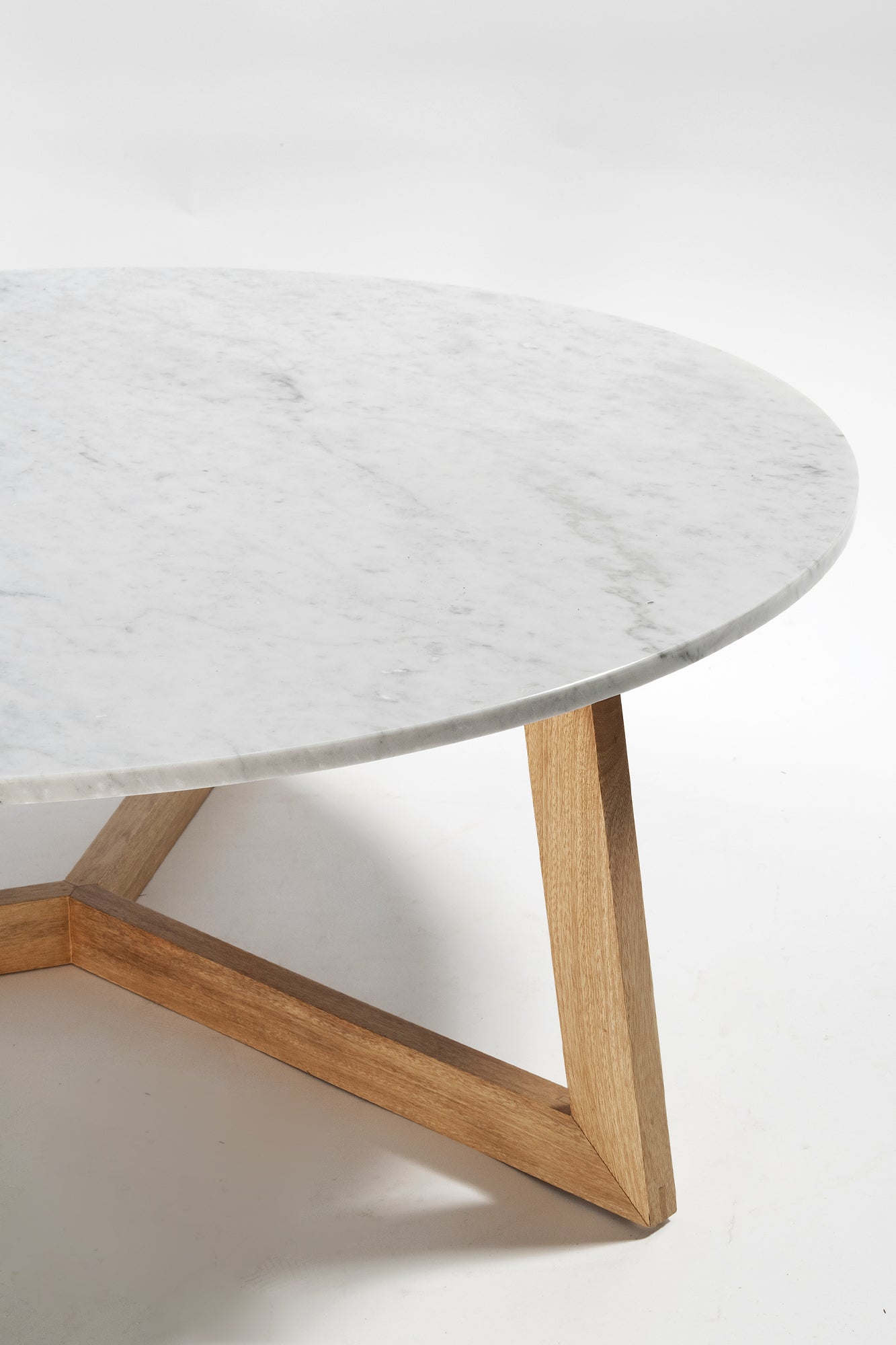 Delta Coffee Table - Natural Sealed/White Marble