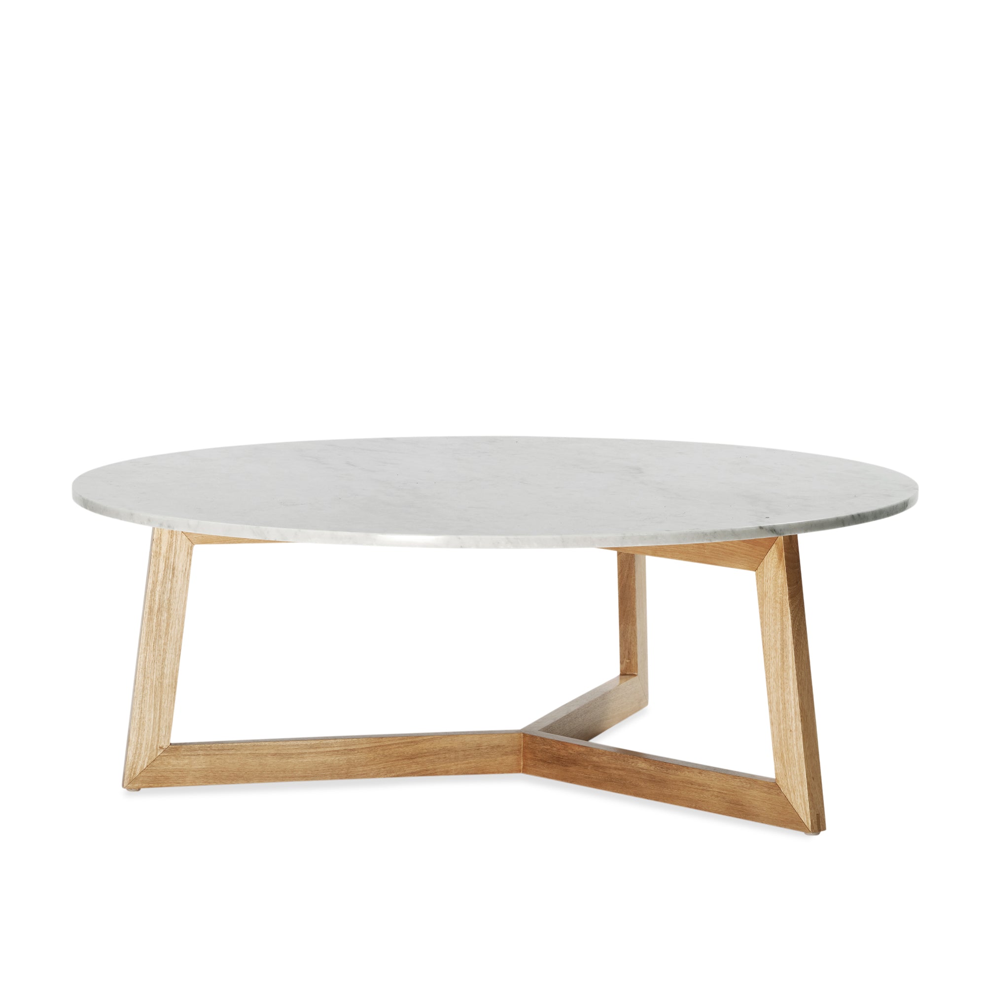 Delta Coffee Table - Natural Sealed/White Marble