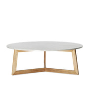 Delta Coffee Table - Natural Sealed/White Marble