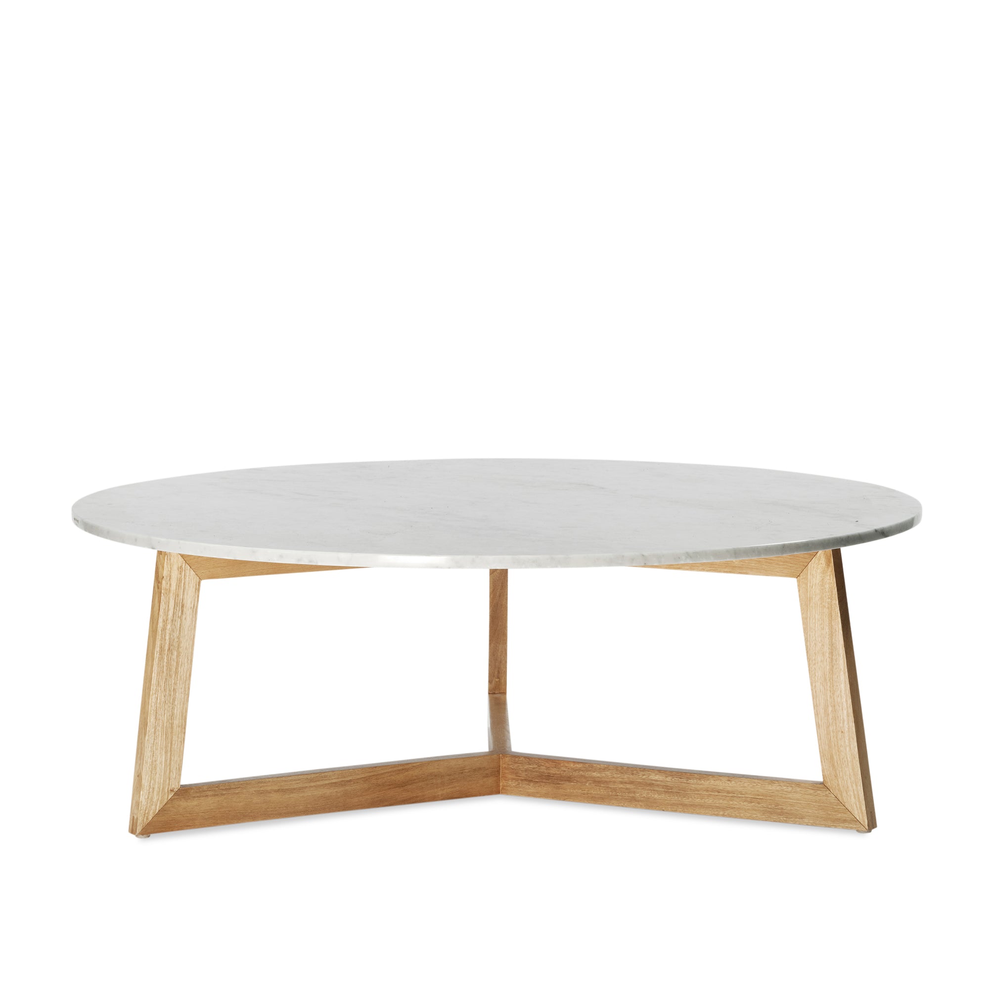 Delta Coffee Table - Natural Sealed/White Marble