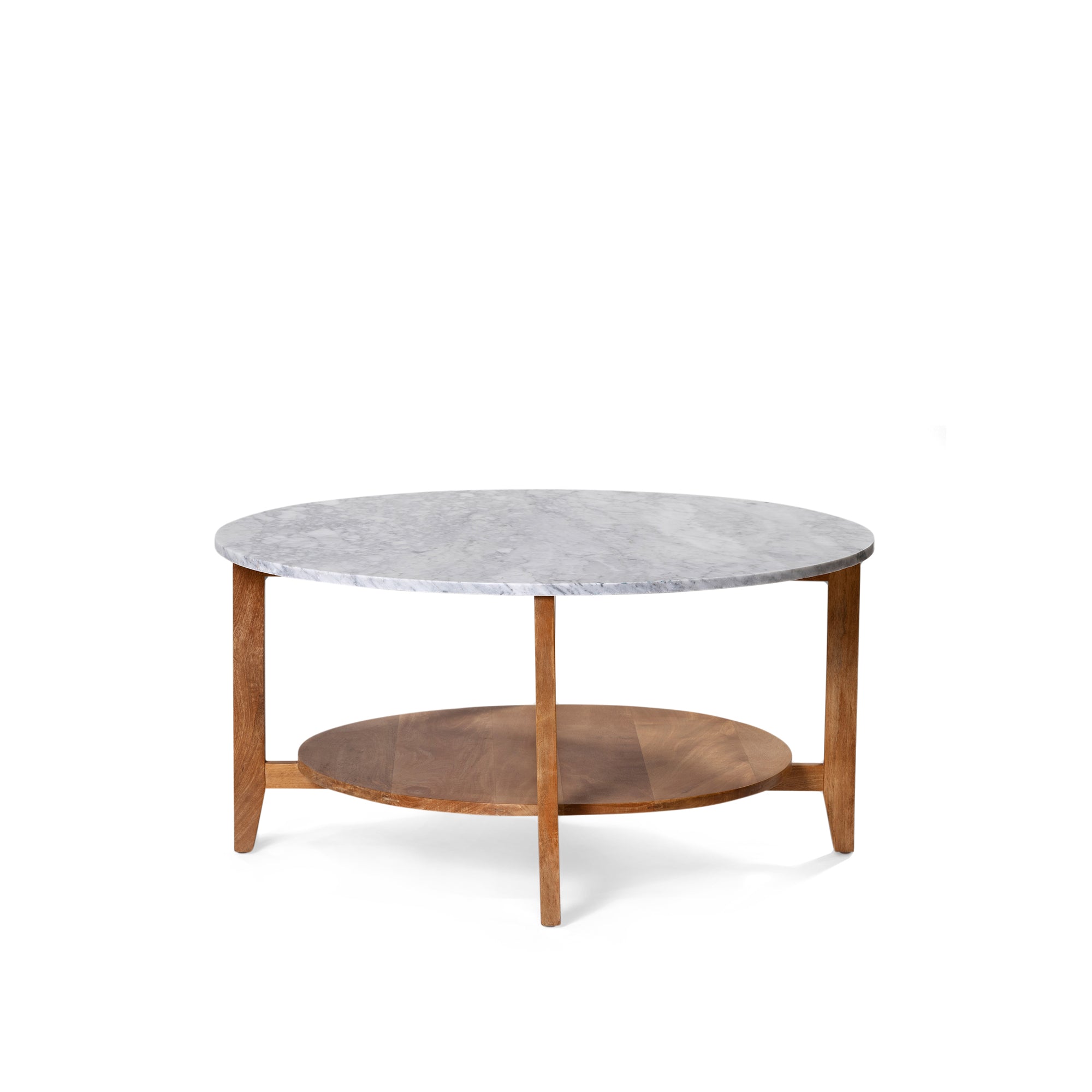 Norveau Coffee Table - Natural Sealed/White Marble