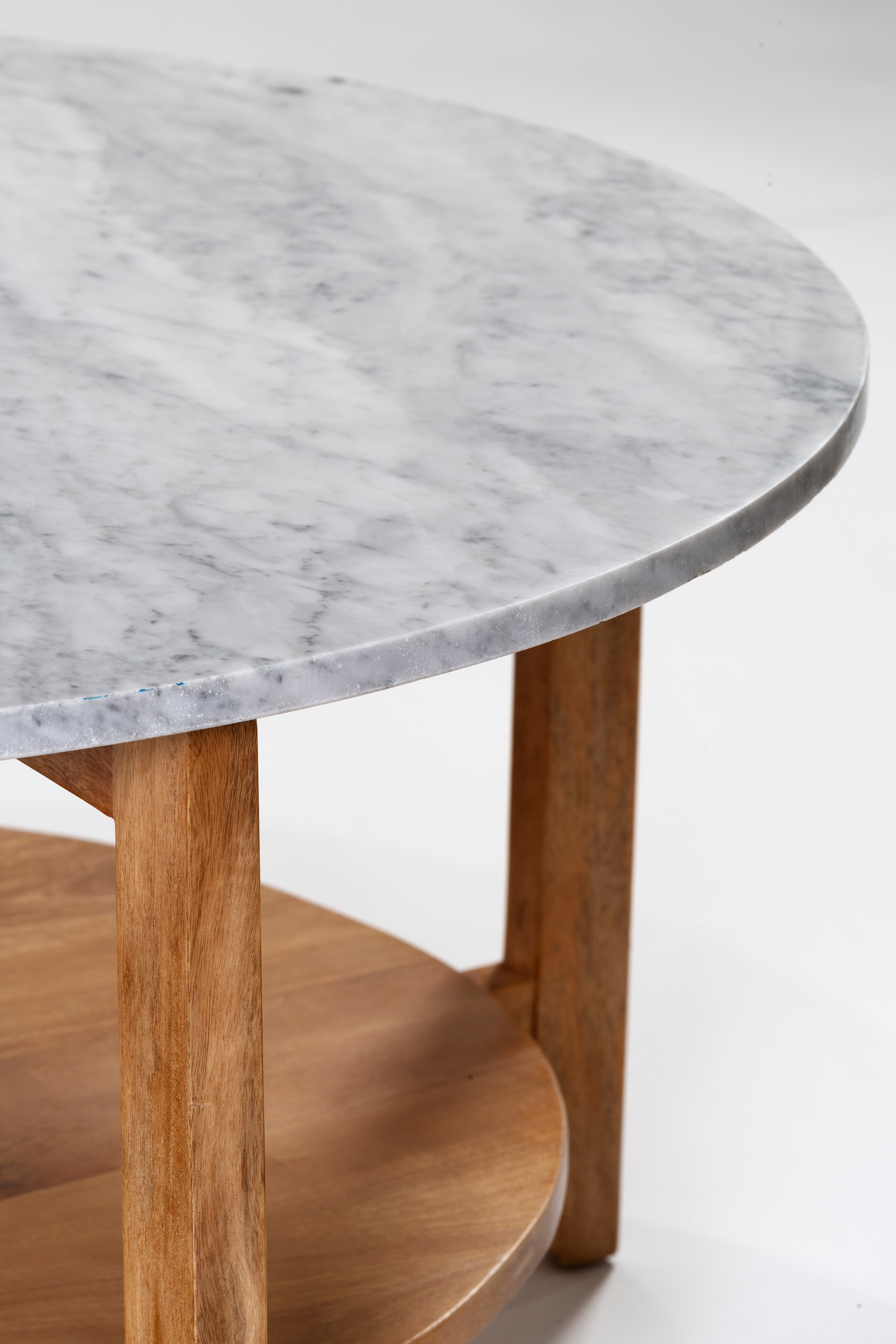 Norveau Coffee Table - Natural Sealed/White Marble