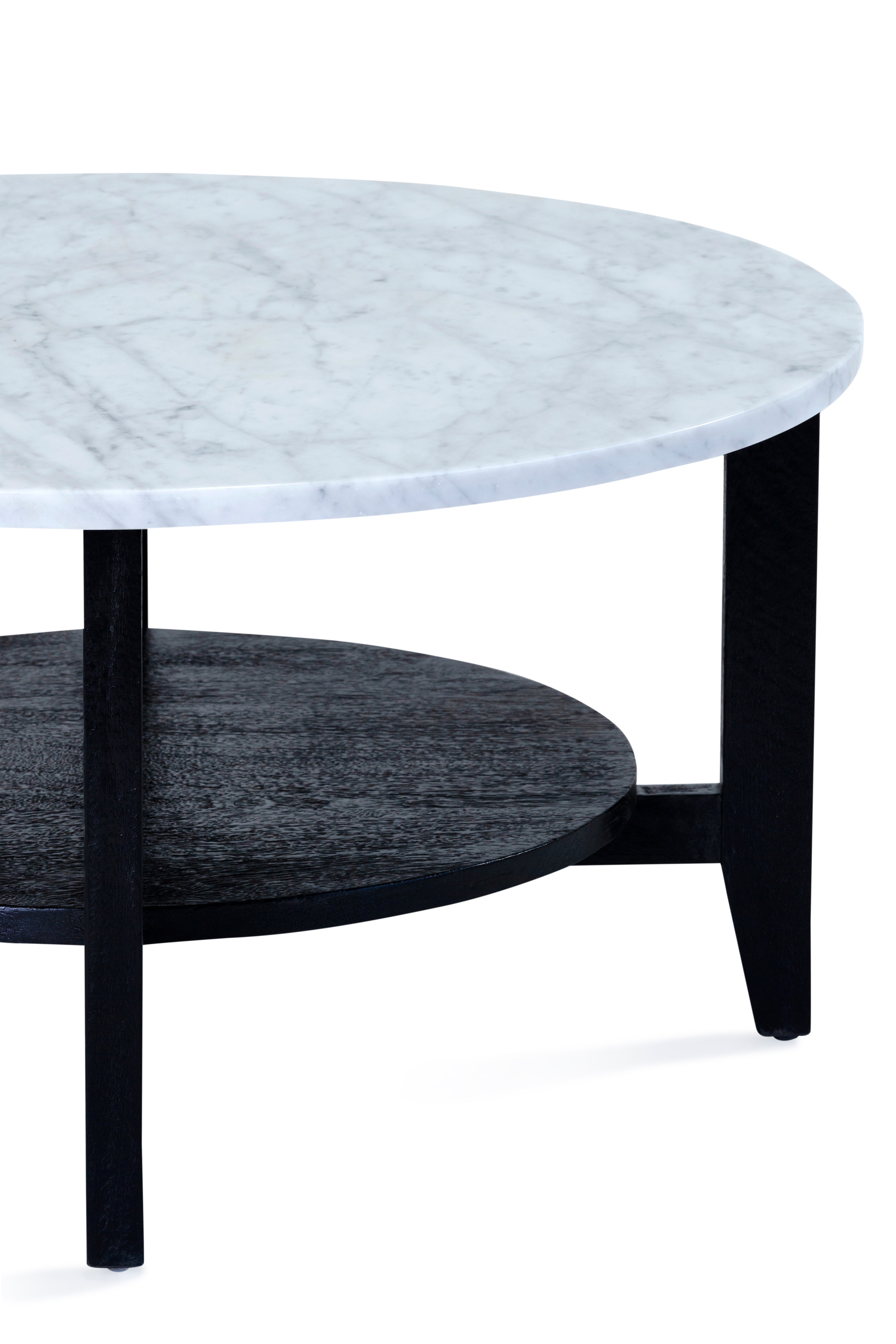 Norveau Coffee Table - Black/White Marble