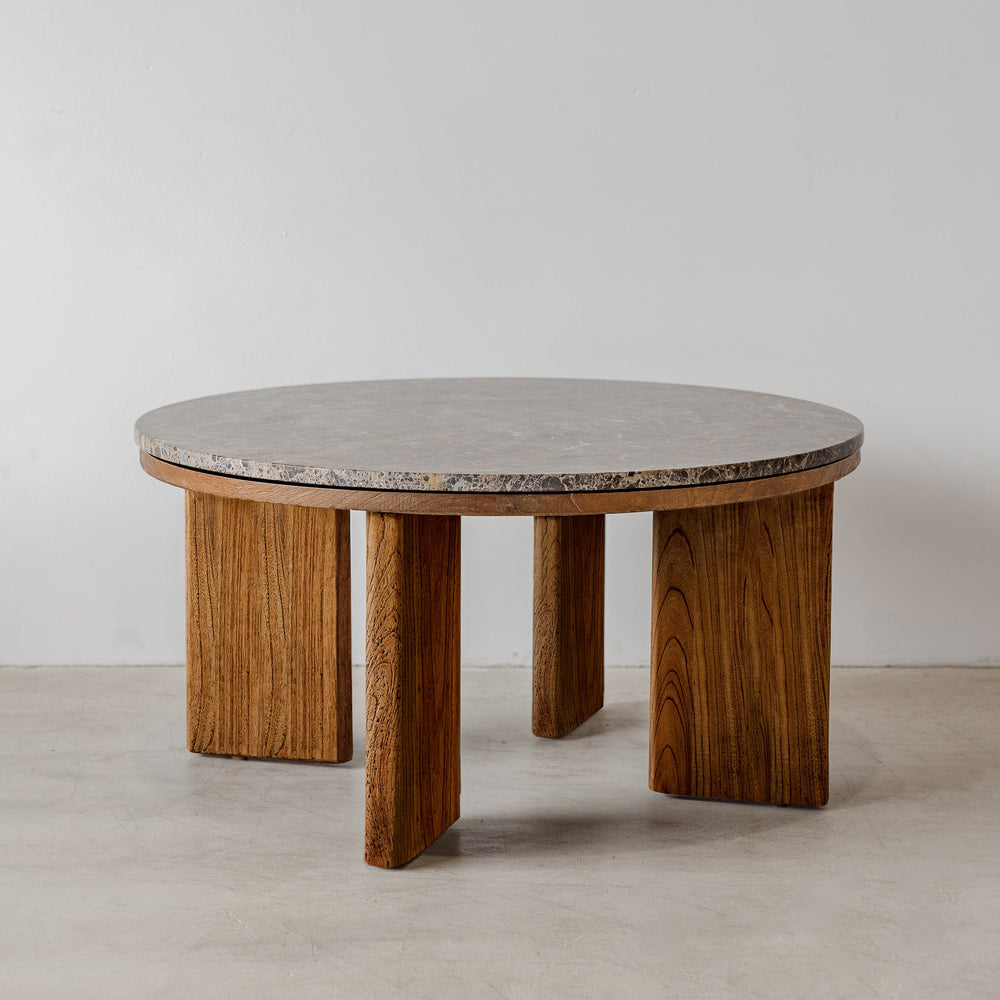 West Coffee Table - Antique Mindi/Choc Marble
