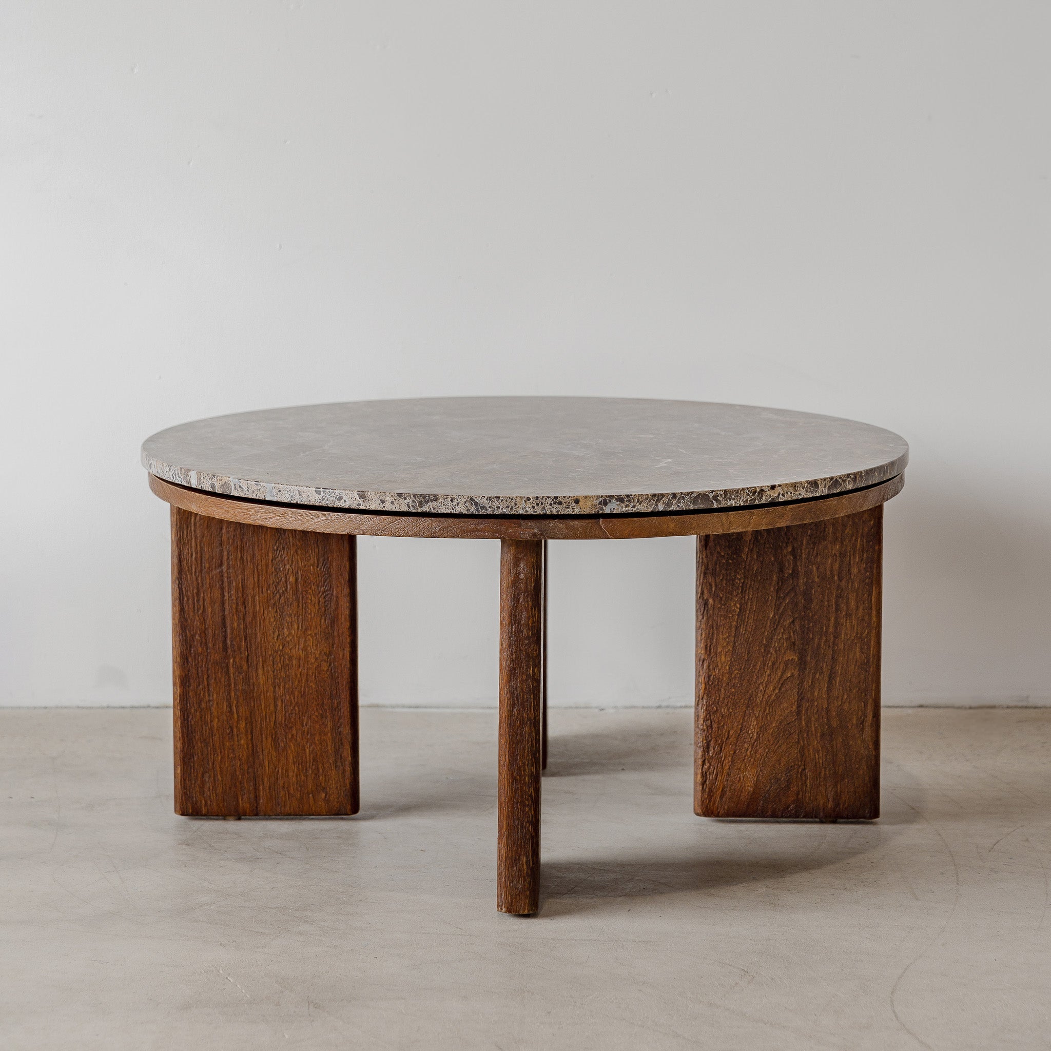 West Coffee Table - Rustic Walnut/Choc Marble