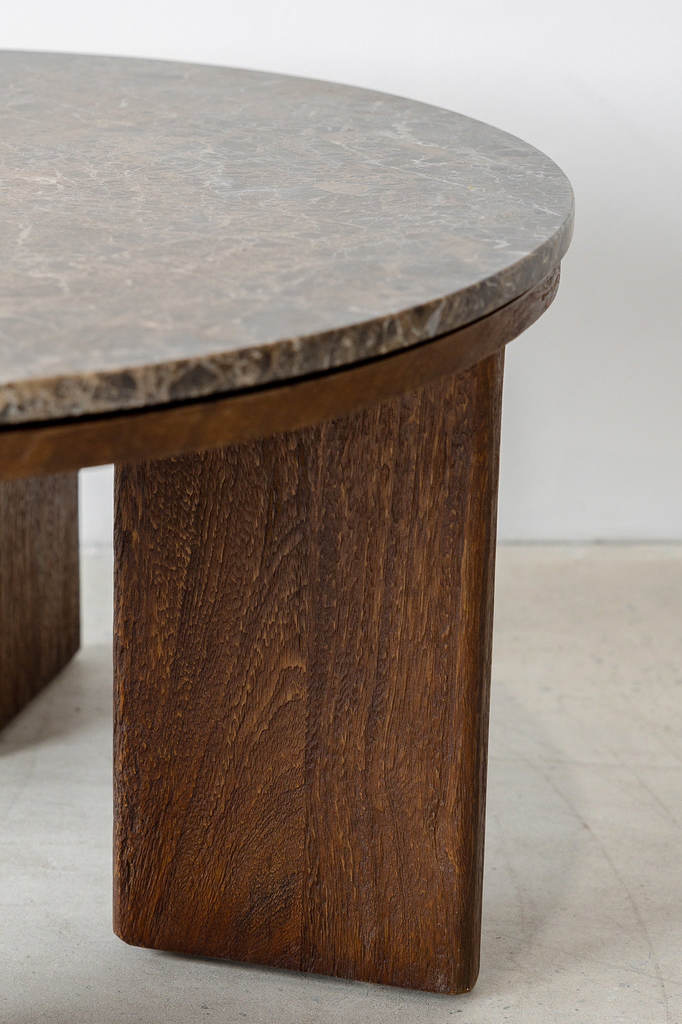 West Coffee Table - Rustic Walnut/Choc Marble