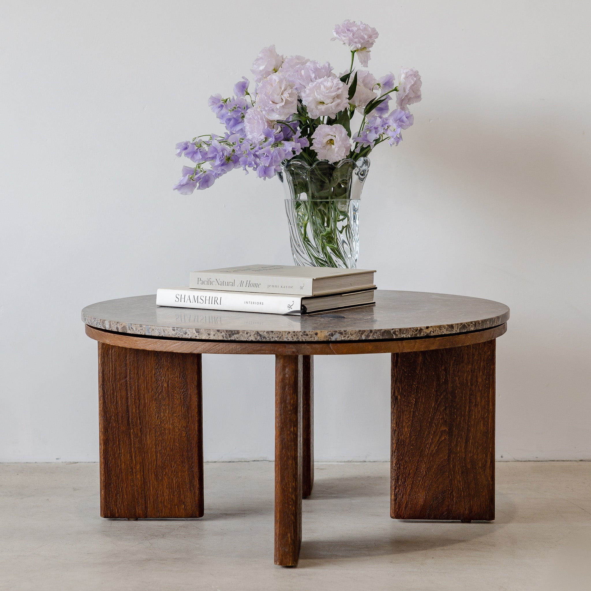 West Coffee Table - Rustic Walnut/Choc Marble