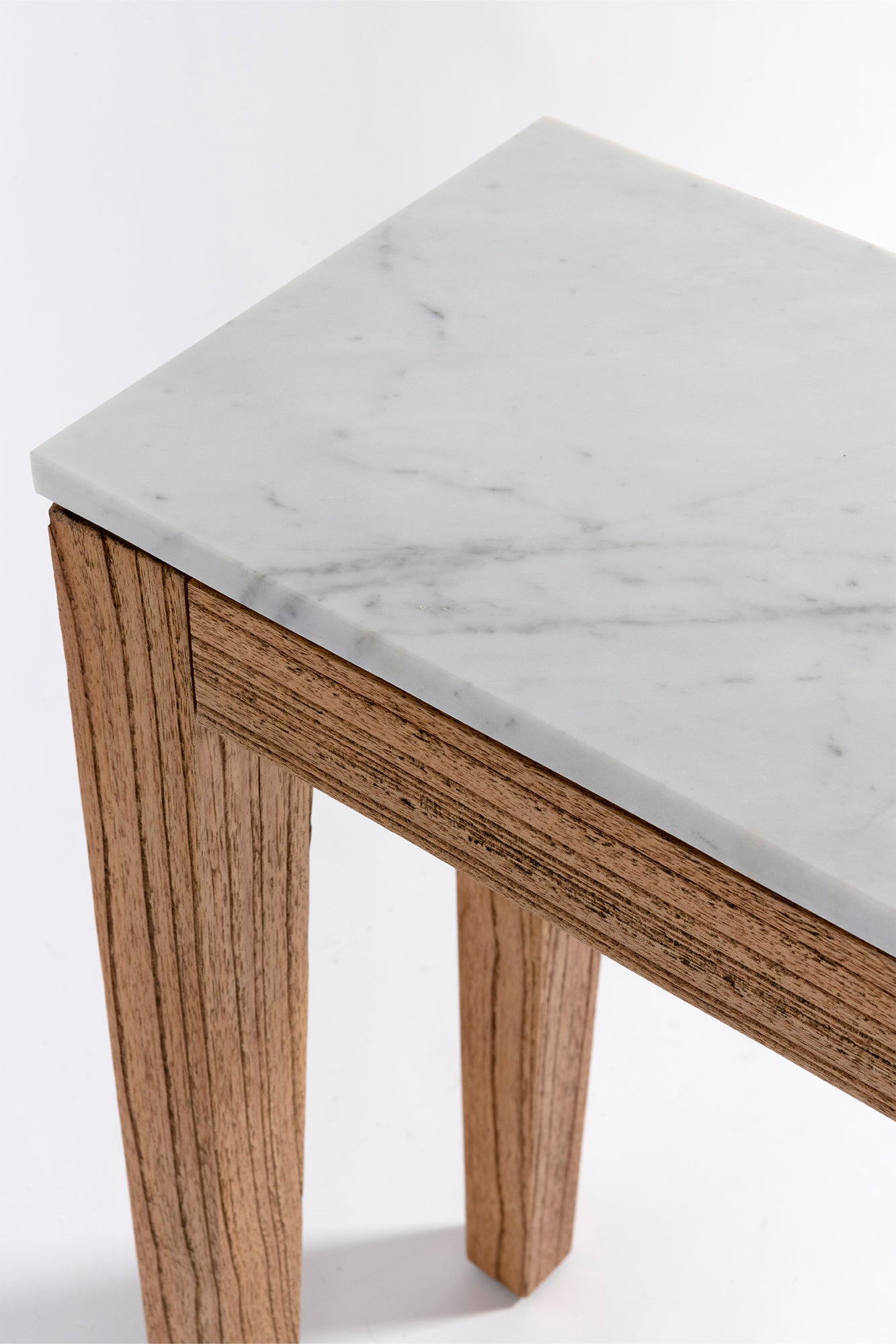 Buddha Console - Antique Mindi/White Marble