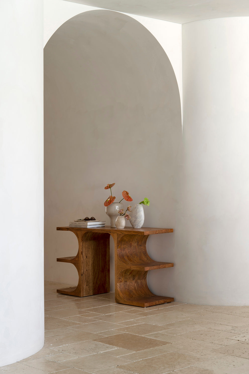 Elissa Shelving Console - Antique Mindi