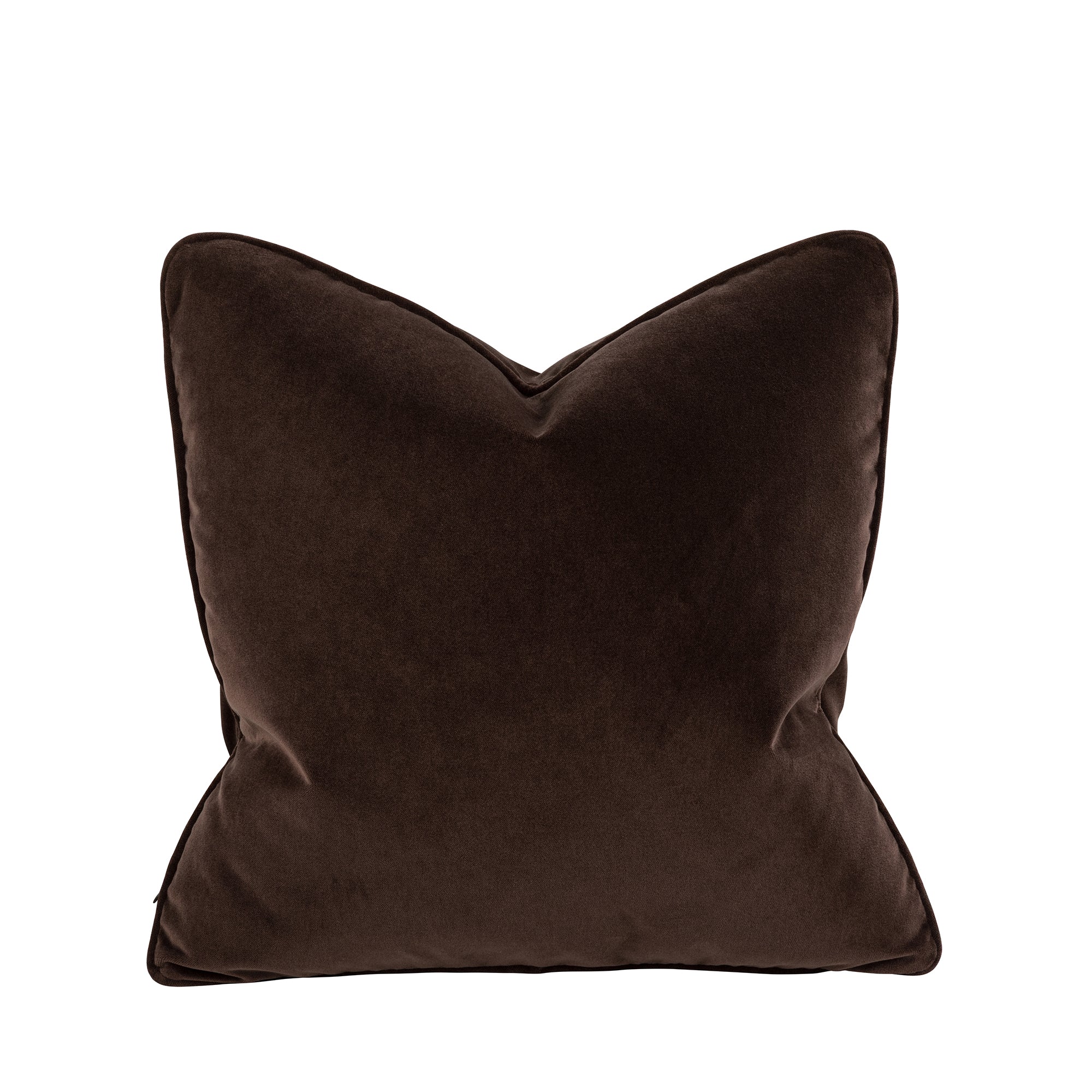Empire Brushed Velvet Cushion - Mocha