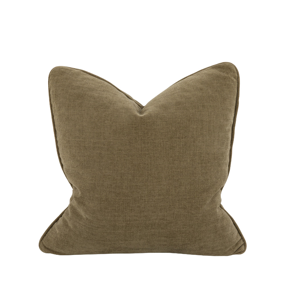 Empire Textured Velvet Cushion - Moss