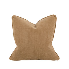 Empire Textured Velvet Cushion - Toffee