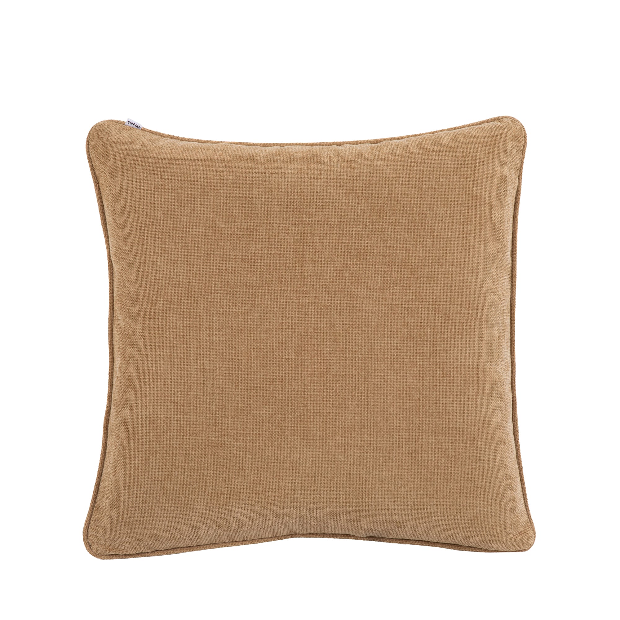 Empire Textured Velvet Cushion - Toffee